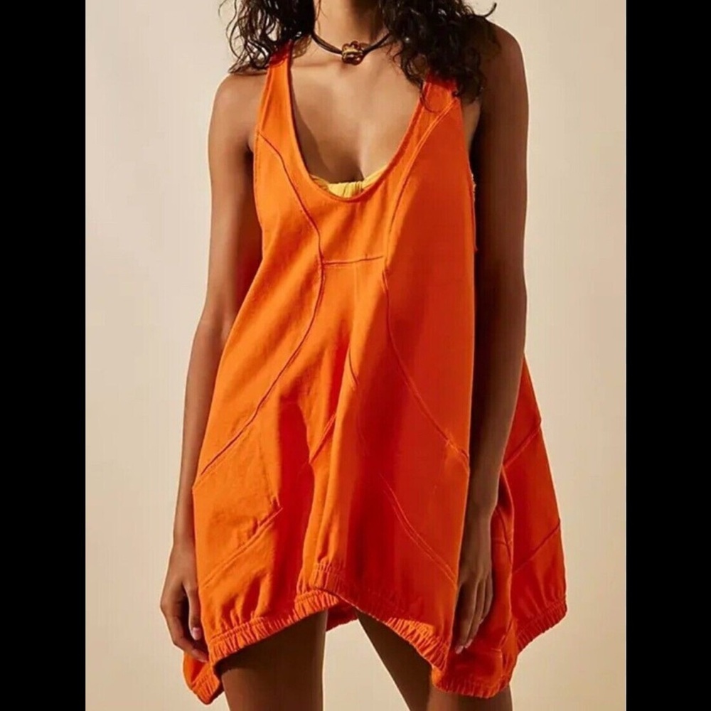 Free People large Beach Cory orange tunic top